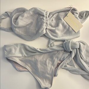 Ramy Brook Silver Bikini Set Luxurious Swimwear